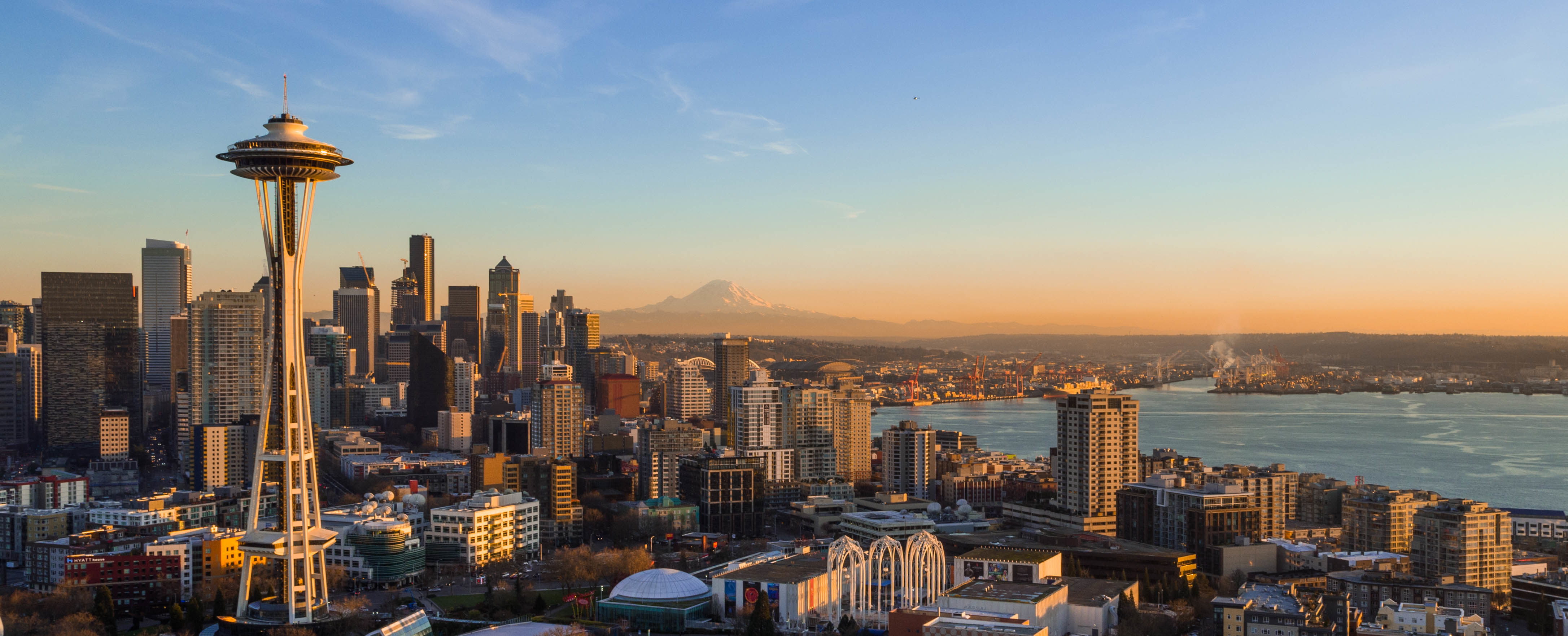 Seattle Skyline at Sunset with Space needle Acuitas Investments, LLC